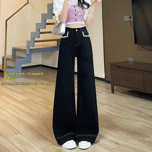 Women's Lace-trim Wide-leg Jeans - Image 3