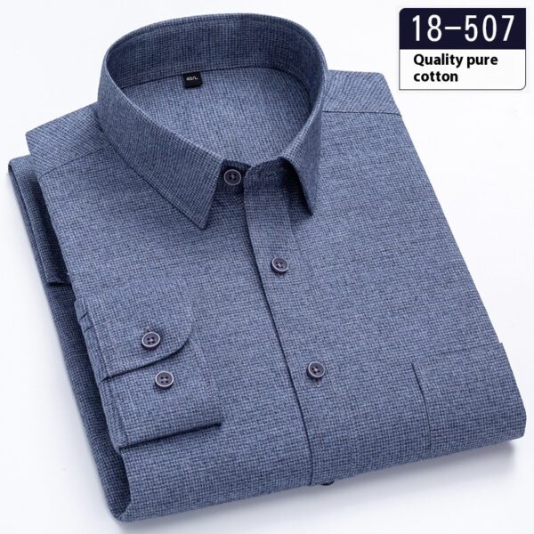 Men's Long Sleeve Solid Color Pocket Light Business Shirt - Image 4