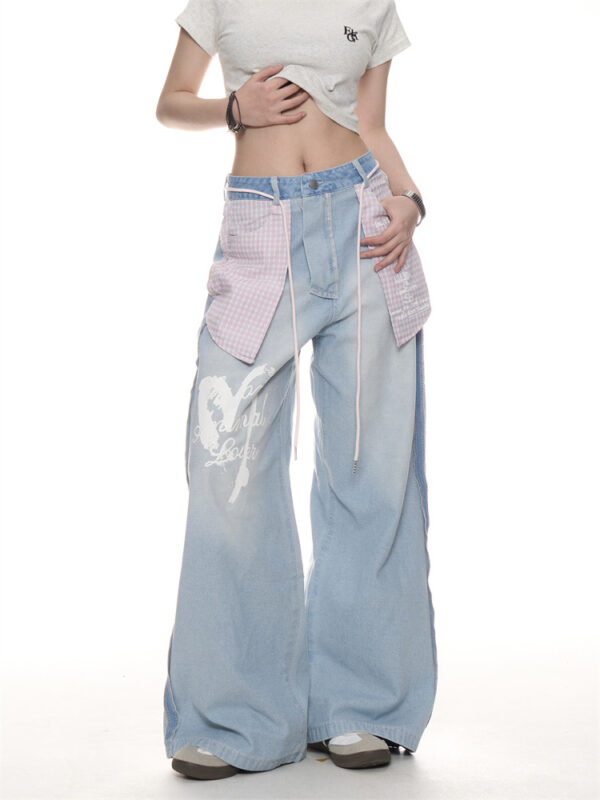 American Retro Washed Worn Jeans Women - Image 5