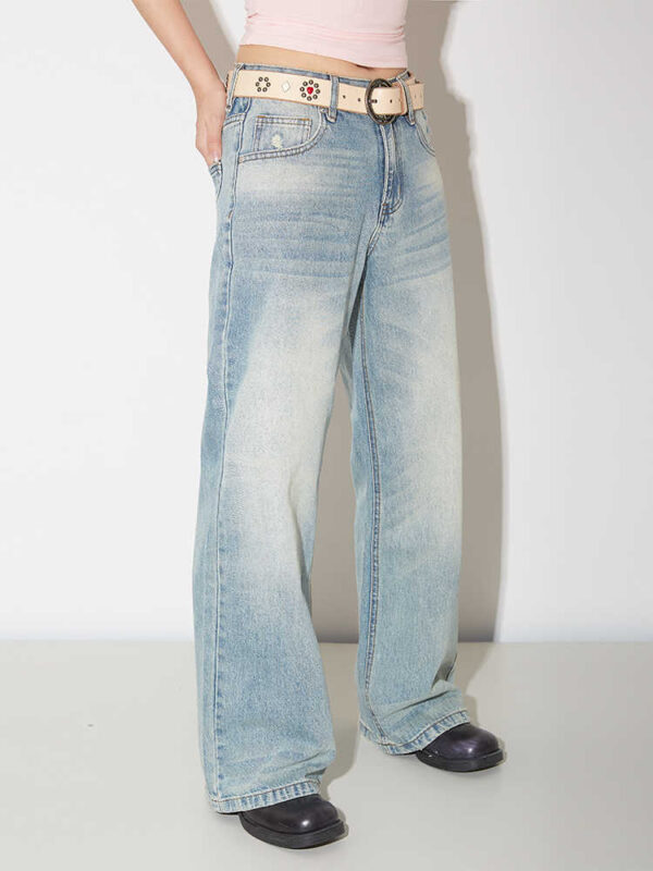 Women's Wide-leg Jeans Fashion High Waist Straight Pants - Image 4