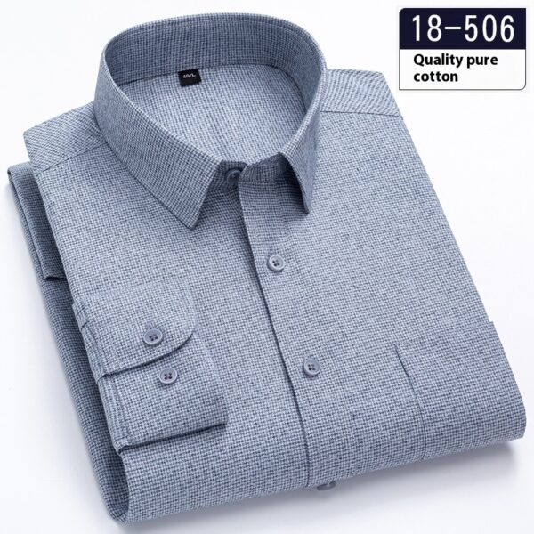 Men's Long Sleeve Solid Color Pocket Light Business Shirt - Image 9