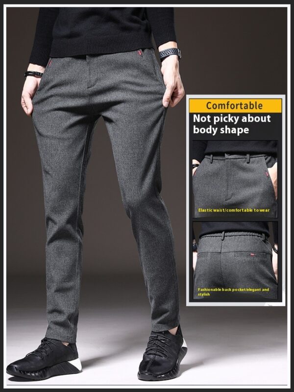 Style Autumn Brushed Casual Straight Business Middle-aged Father Men's All-matching Slim-fitting Long Pants - Image 8