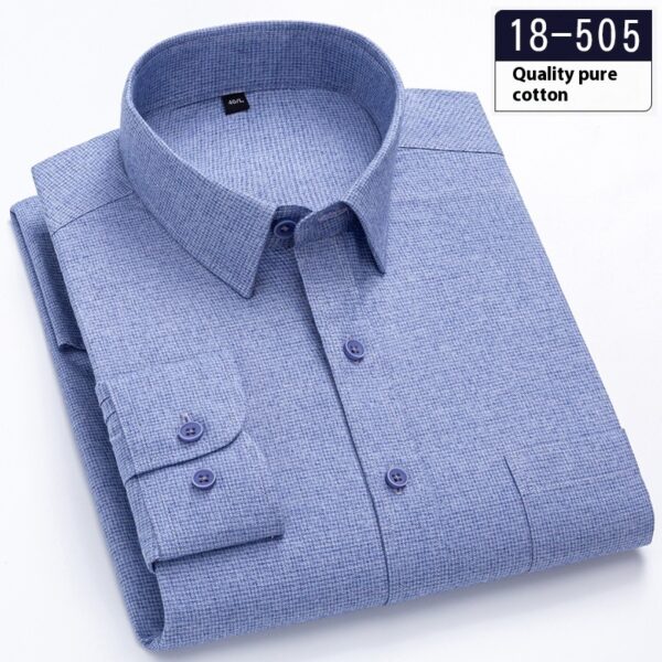 Men's Long Sleeve Solid Color Pocket Light Business Shirt - Image 5