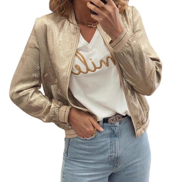 Solid Color Short Women's Casual Versatile Multi-pocket Jacket - Image 3