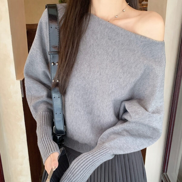Lazy Off-neck Sweater Bottoming Shirt Women
