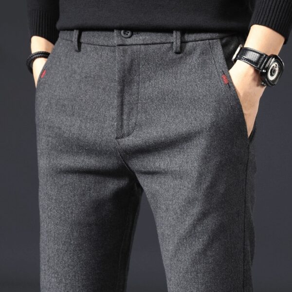 Style Autumn Brushed Casual Straight Business Middle-aged Father Men's All-matching Slim-fitting Long Pants - Image 4
