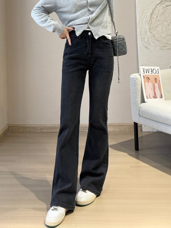 Goddess Long Legs Bootcut Trousers High Waist Slimming Slim Micro Elastic Small Horn - Image 6