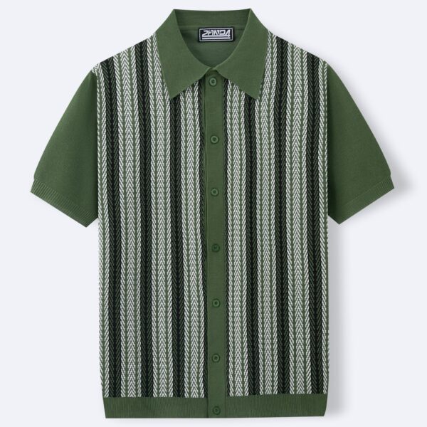 Men's Casual Striped Jacquard Sweater - Image 6