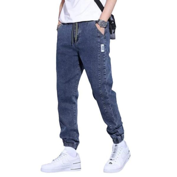 Youth Casual Harem Drawstring Elastic Elastic Beam Foot Type Men's Jeans - Image 5