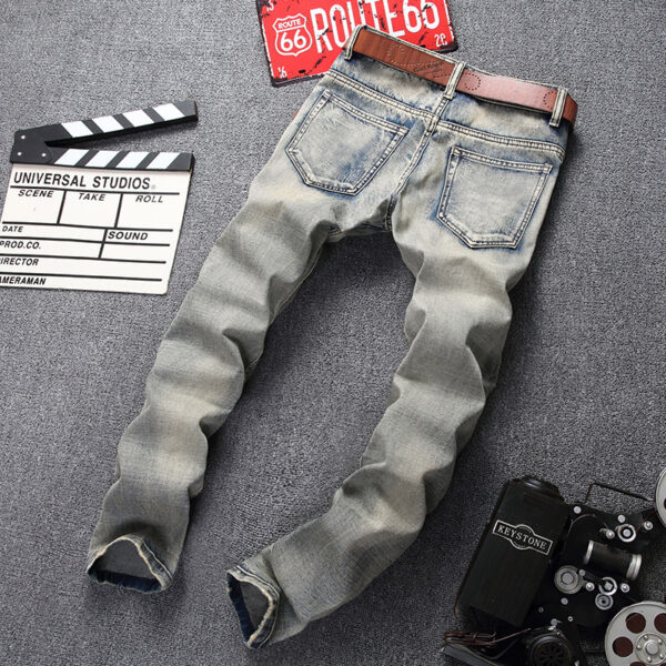 Ripped Jeans Men's Straight Slim Fit - Image 6