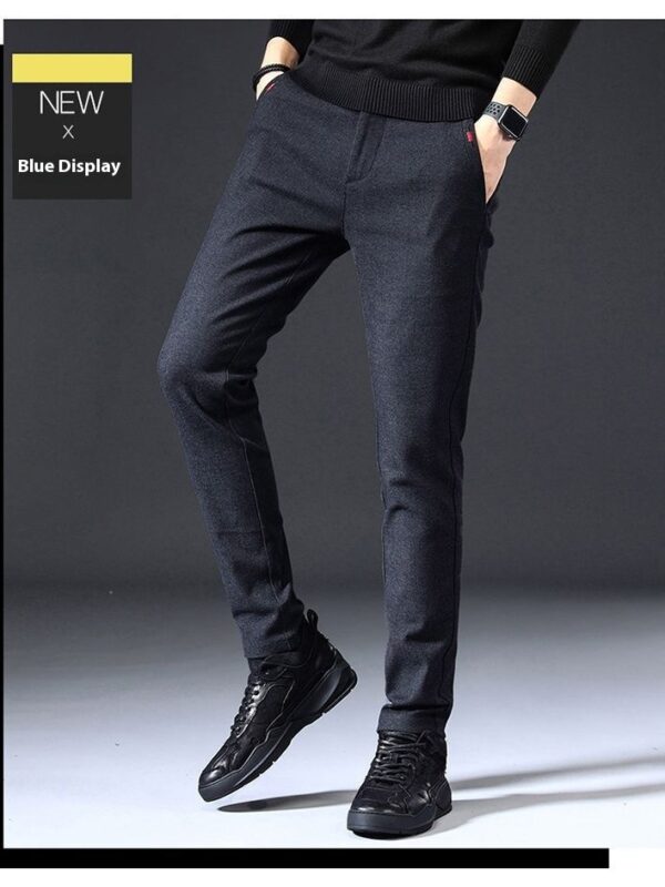 Style Autumn Brushed Casual Straight Business Middle-aged Father Men's All-matching Slim-fitting Long Pants - Image 6