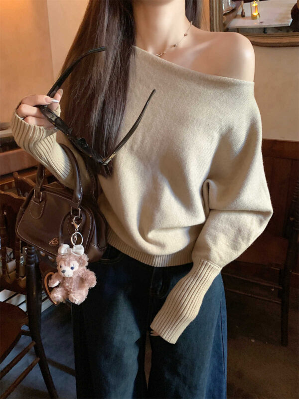 Lazy Off-neck Sweater Bottoming Shirt Women - Image 8