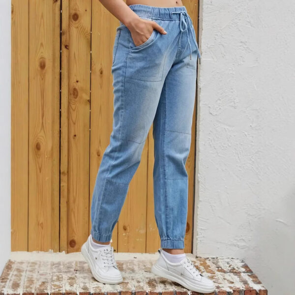 Elastic Waistband Jeans For Women - Image 5