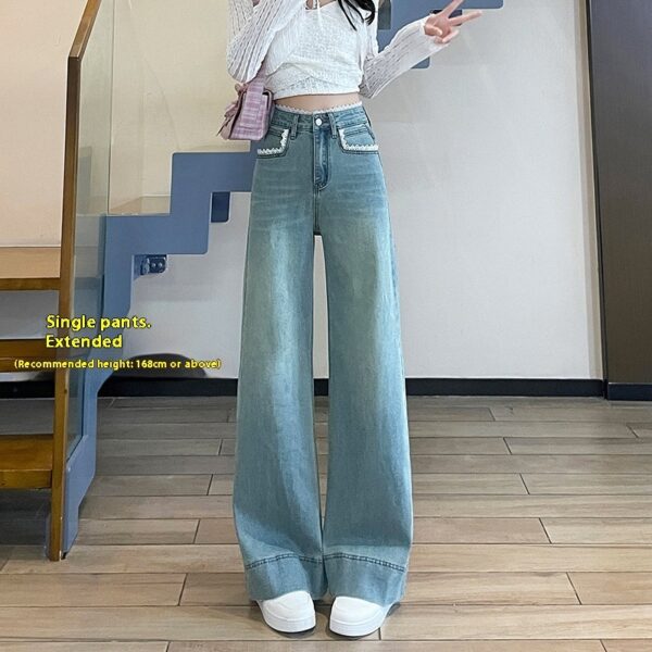 Women's Lace-trim Wide-leg Jeans - Image 8