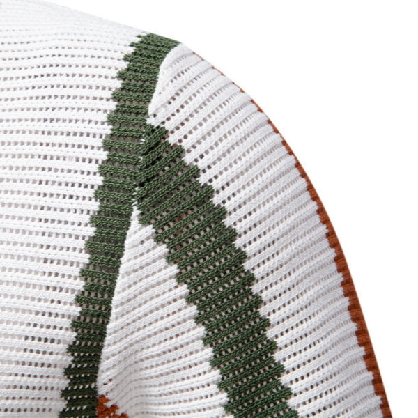 Summer New Breathable Hollow Men Short-sleeved Knitting Polo Shirt - Image 2