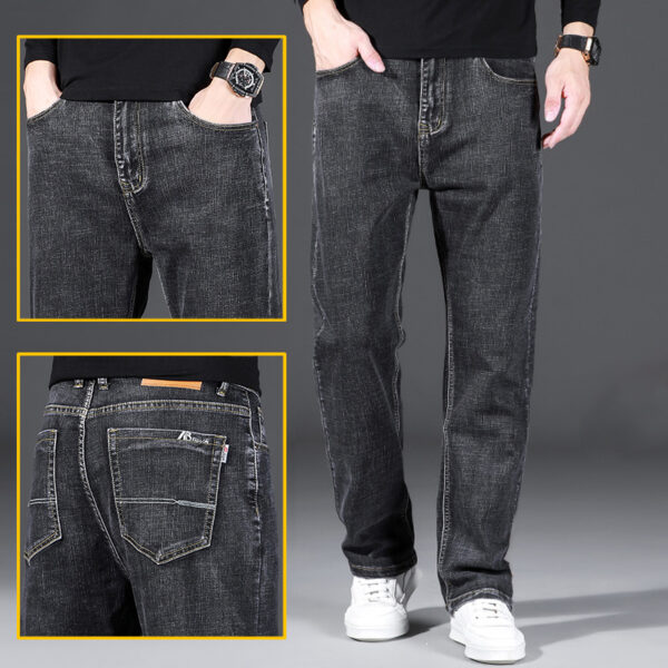 High Elastic Men's Straight Loose Spring And Autumn Jeans - Image 7