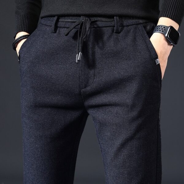 Style Autumn Brushed Casual Straight Business Middle-aged Father Men's All-matching Slim-fitting Long Pants - Image 3