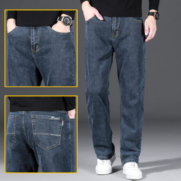 High Elastic Men's Straight Loose Spring And Autumn Jeans - Image 2