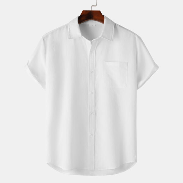 European And American Summer Short Sleeve Casual Cardigan Men's Shirt - Image 5