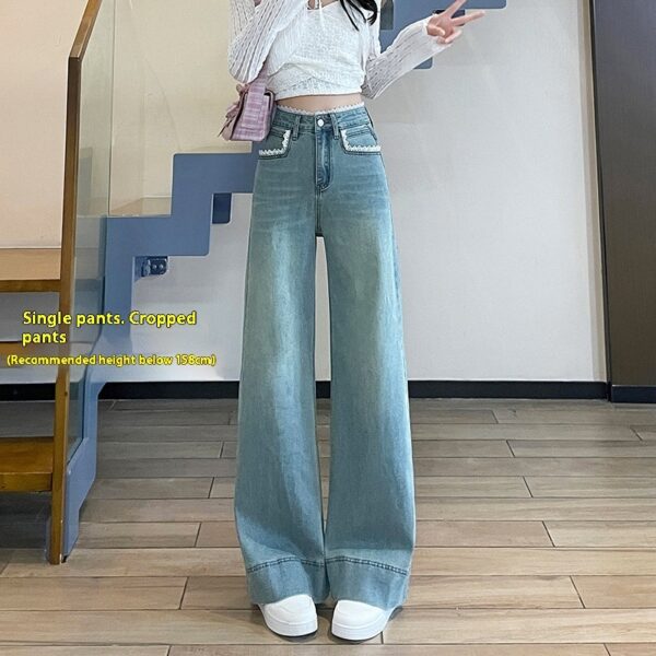 Women's Lace-trim Wide-leg Jeans - Image 4