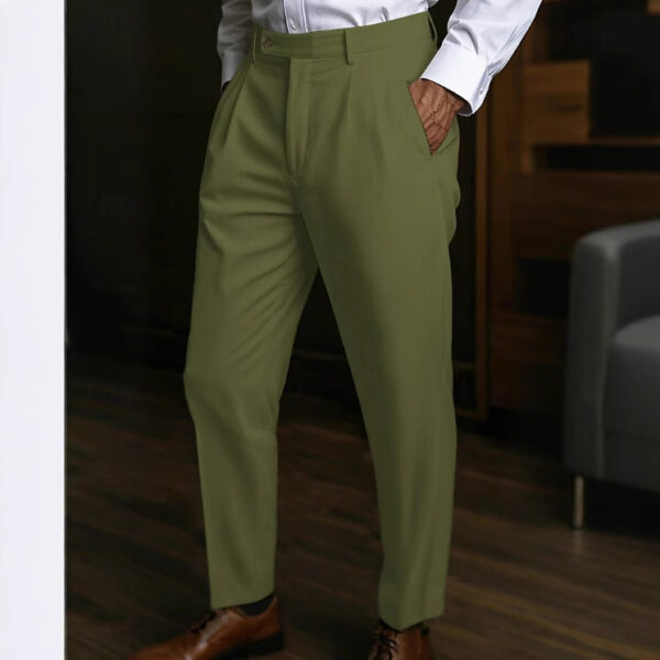 Men's Linen Pocket Flat Comfortable Breathable Trousers - Image 2