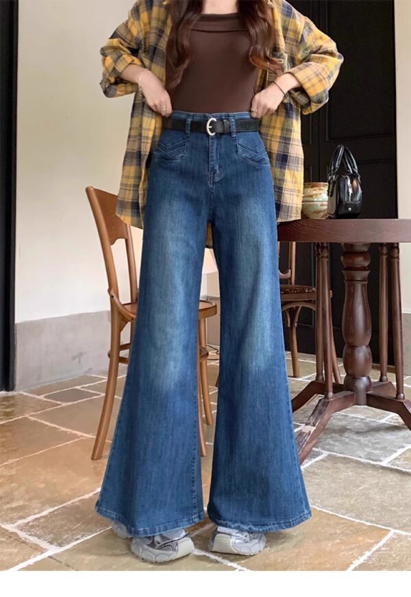 Women's Autumn New High Waist Slimming And Straight Wide Leg Mop Pants - Image 5