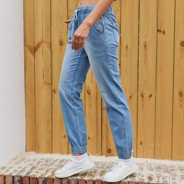Elastic Waistband Jeans For Women - Image 4
