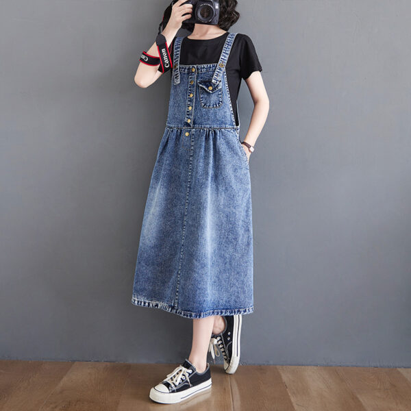 Denim Suspender Skirt Dress Denim Skirt - Image 2