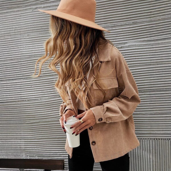 Retro Cardigan European And American Pocket Coat Women