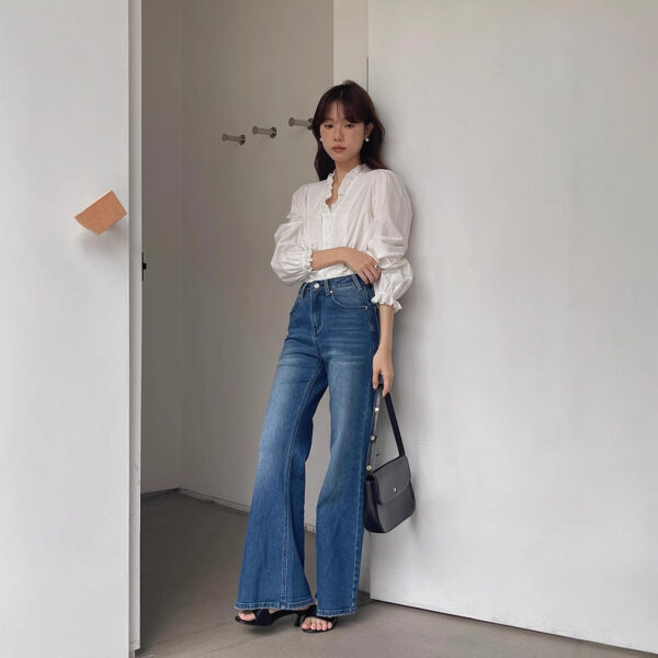 Women's Autumn New High Waist Slimming And Straight Wide Leg Mop Pants - Image 4