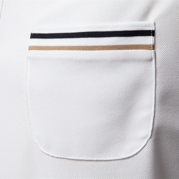 Short-sleeved Polo Shirt Striped Lapel Business Casual Top Men - Image 2