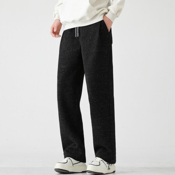 Chenille Slanted Stripe Casual Pants Men's Loose Wide-leg Pants Silver Silk Sweatpants - Image 7
