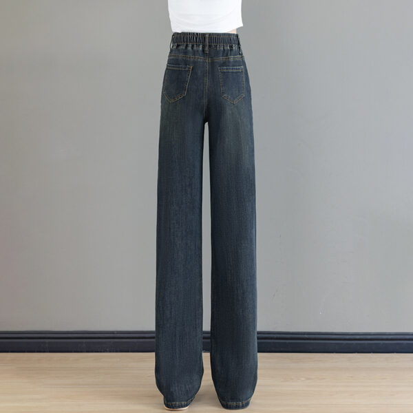 Loose Waist Trimming Lace-up Jeans For Women - Image 6