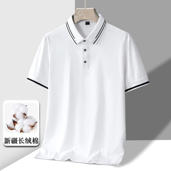 Men's Short-sleeved T-shirt Full Cotton Thin Section Business Lapel - Image 7