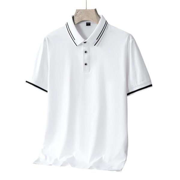 Men's Short-sleeved T-shirt Full Cotton Thin Section Business Lapel - Image 6