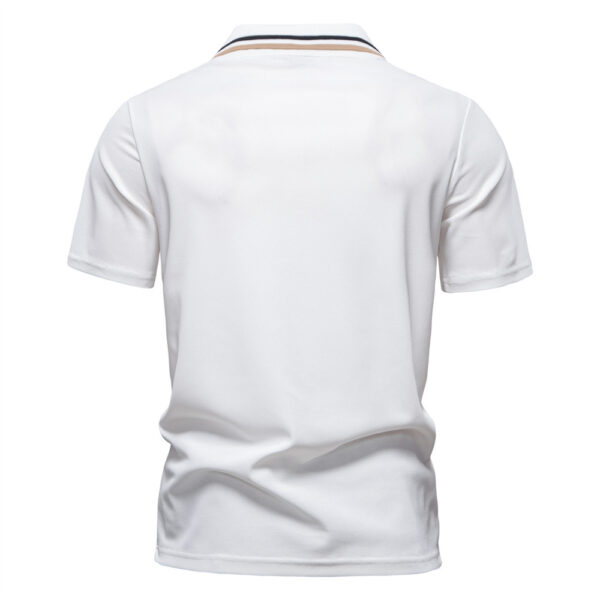 Short-sleeved Polo Shirt Striped Lapel Business Casual Top Men - Image 10