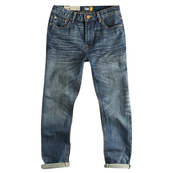 Men's Casual Retro Pocket Straight Jeans - Image 5