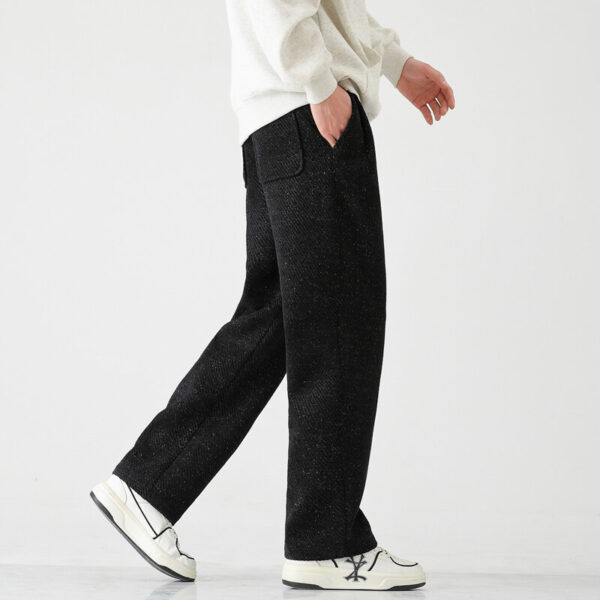 Chenille Slanted Stripe Casual Pants Men's Loose Wide-leg Pants Silver Silk Sweatpants - Image 3