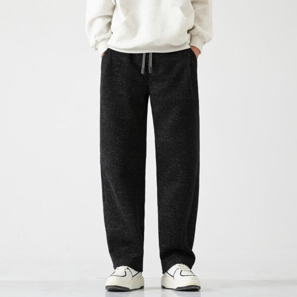 Chenille Slanted Stripe Casual Pants Men's Loose Wide-leg Pants Silver Silk Sweatpants - Image 6