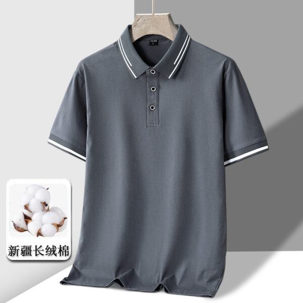 Men's Short-sleeved T-shirt Full Cotton Thin Section Business Lapel - Image 8