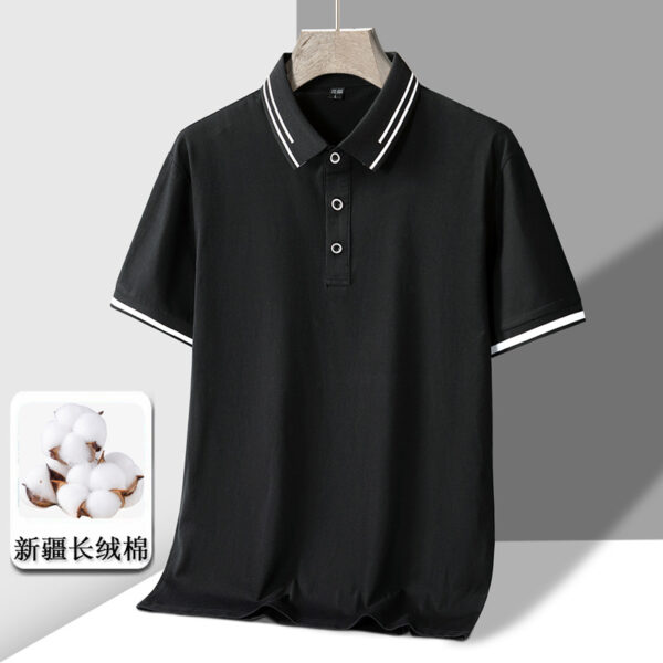 Men's Short-sleeved T-shirt Full Cotton Thin Section Business Lapel - Image 5