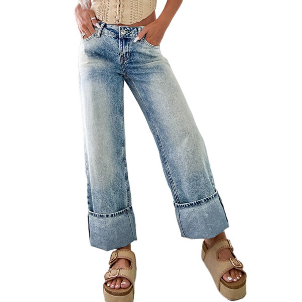 Solid Color High Waist Straight Pants Women's European And American Fashion Retro - Image 6