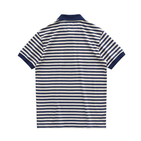 Summer Loose Lapels Men's Retro Casual Striped Short Sleeve - Image 6