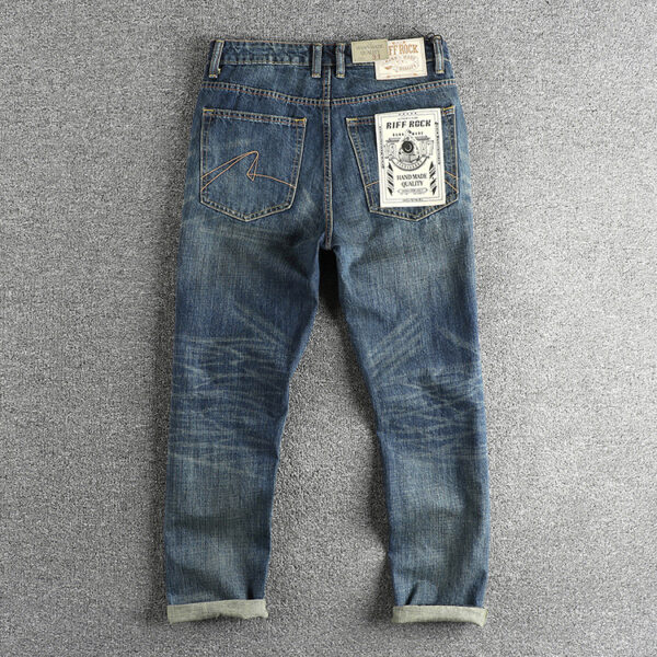Men's Casual Retro Pocket Straight Jeans - Image 3