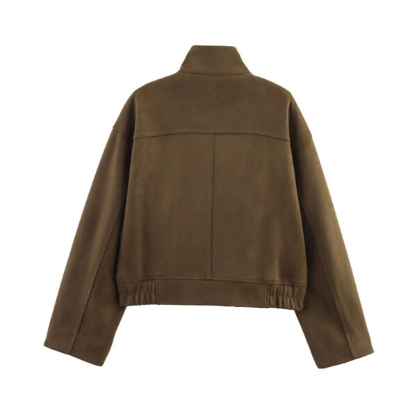 European And American Style Solid Color Cool Suede Jacket Coat - Image 3
