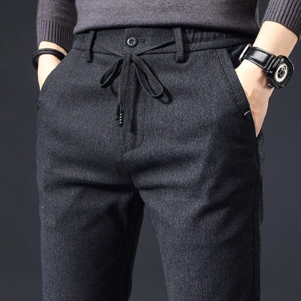 Style Autumn Brushed Casual Straight Business Middle-aged Father Men's All-matching Slim-fitting Long Pants - Image 10