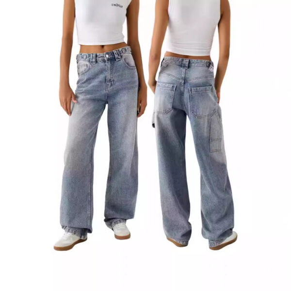 Loose Fashion Personalized Wide-leg Jeans For Women - Image 5