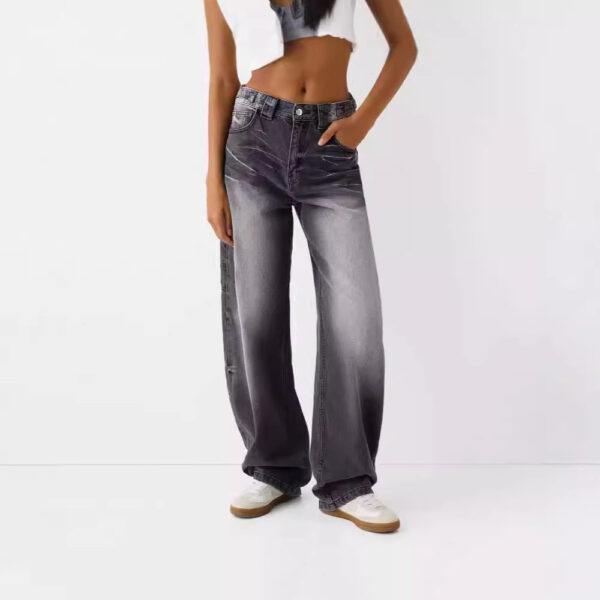 Loose Fashion Personalized Wide-leg Jeans For Women - Image 6