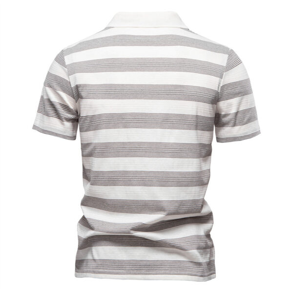 Striped Lapel Men's Polo Shirt Fashion - Image 4