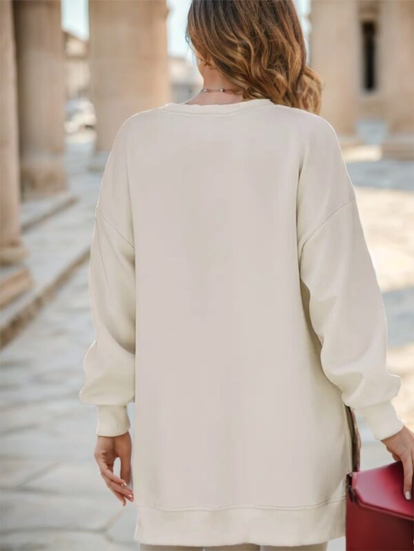 A Solid-colored Long-sleeved Top For Ladies - Image 2